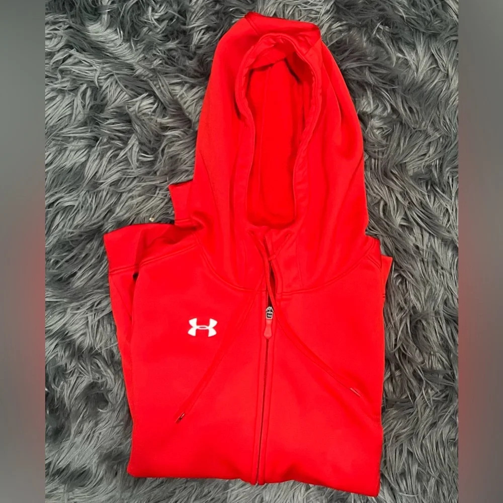 Under Armour Zip Up Fleece Hoodie- Size XS | Color: Red